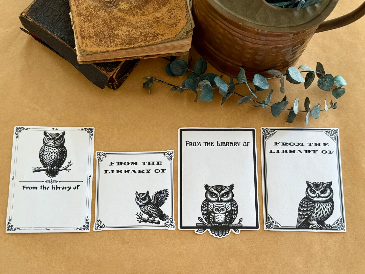 Vintage Style Owl Bookplates
