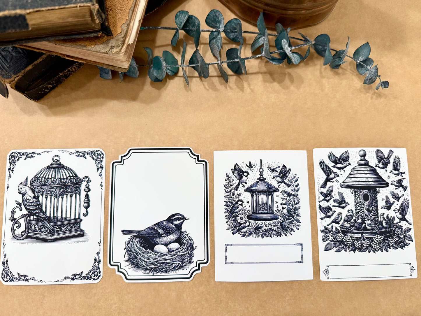 Vintage Style Bird Theme Bookplates