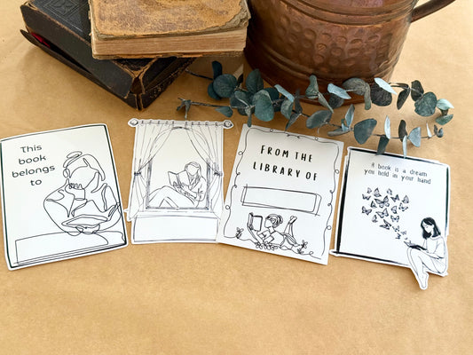 Girl With a Book Bookplates