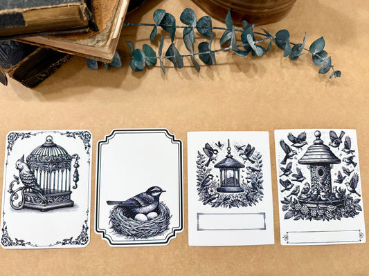 Vintage Style Bird Theme Bookplates