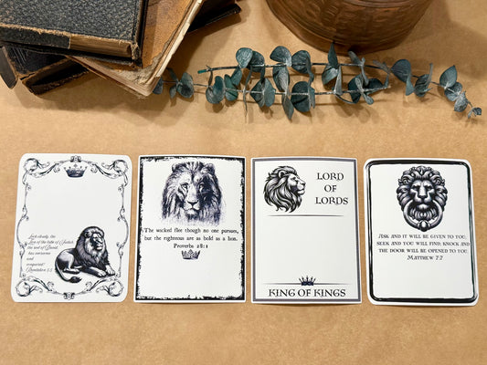Lion Scripture Adhesive Bookplate Set