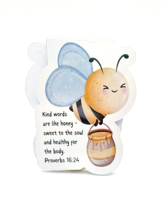 Honey Bee Scripture Magnetic Bookmark