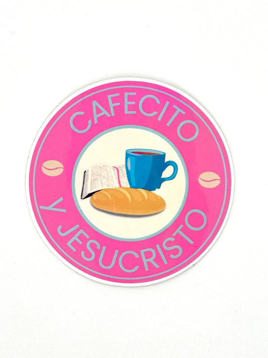 Cafecito y Jesucristo Vinyl Waterproof Sticker