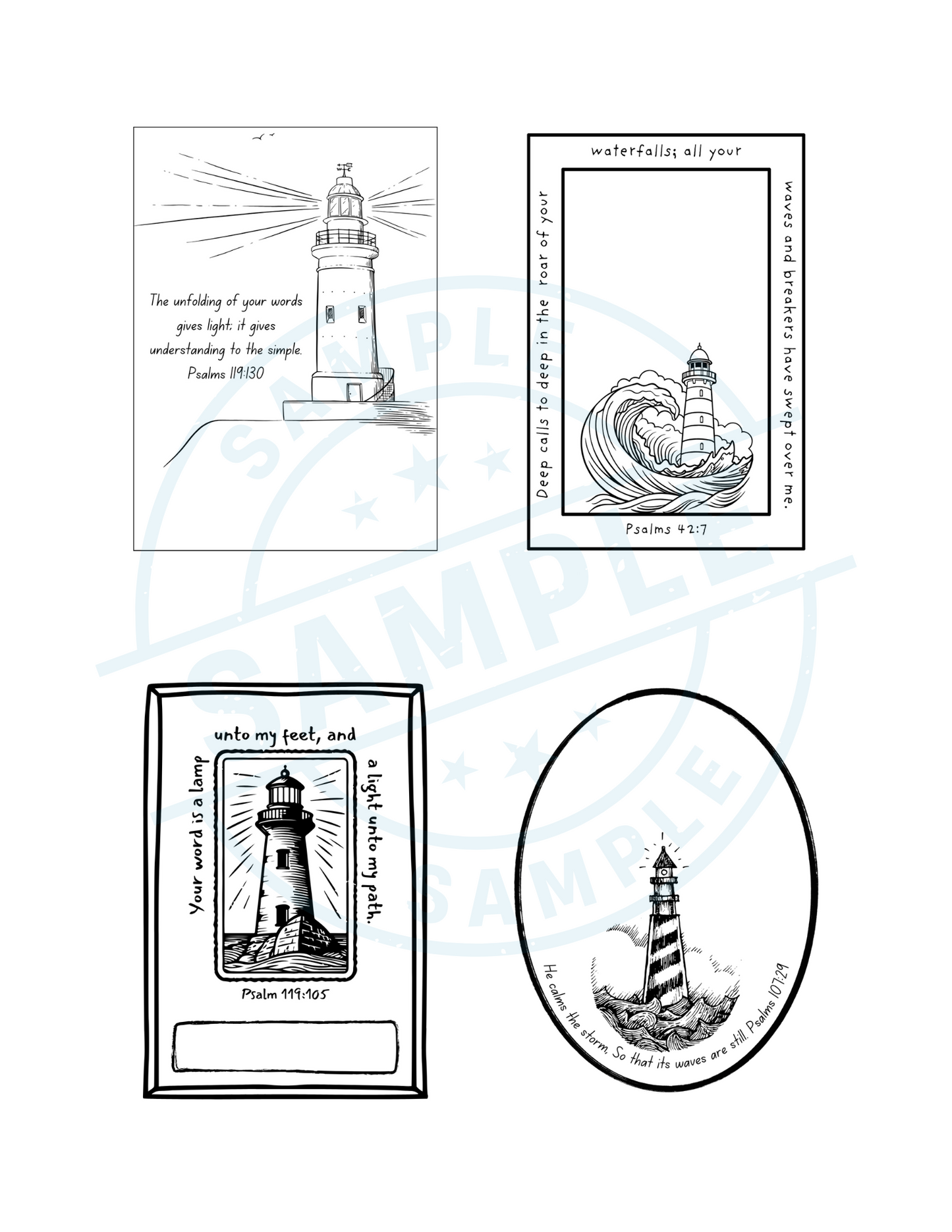 Lighthouse Scripture Adhesive Bookplates